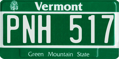 VT license plate PNH517