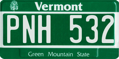VT license plate PNH532