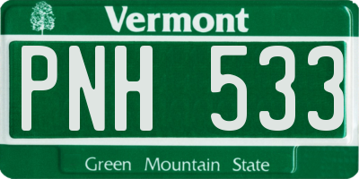 VT license plate PNH533