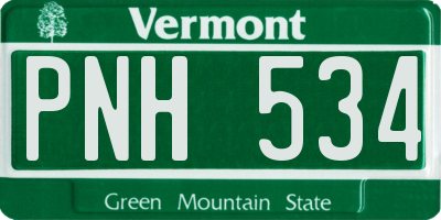 VT license plate PNH534
