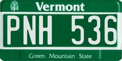 VT license plate PNH536