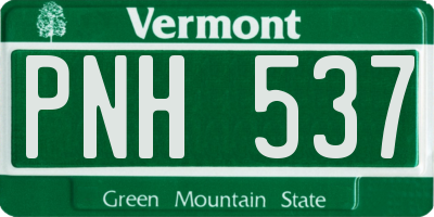 VT license plate PNH537