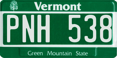 VT license plate PNH538
