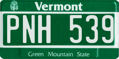 VT license plate PNH539