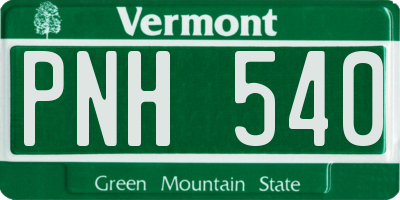 VT license plate PNH540