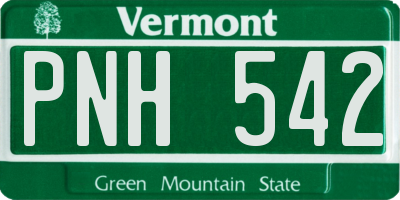 VT license plate PNH542