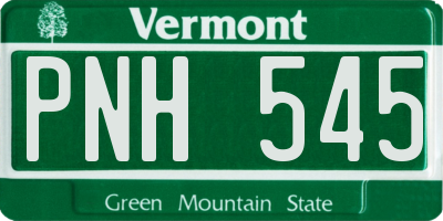 VT license plate PNH545
