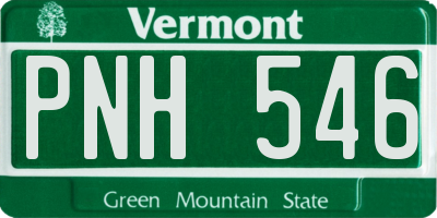 VT license plate PNH546