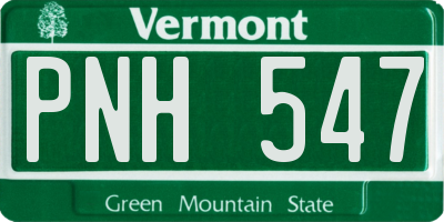 VT license plate PNH547