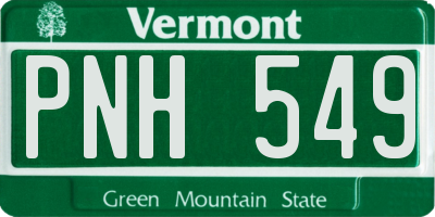 VT license plate PNH549