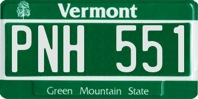 VT license plate PNH551