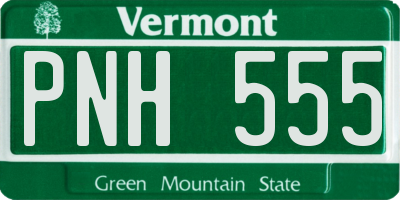 VT license plate PNH555