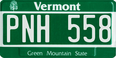 VT license plate PNH558