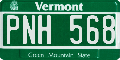 VT license plate PNH568