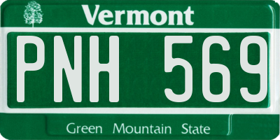 VT license plate PNH569