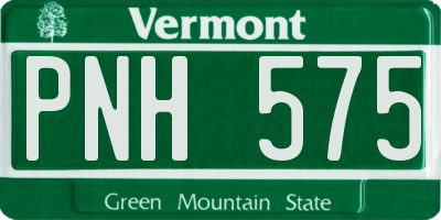 VT license plate PNH575