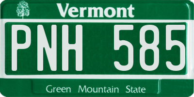 VT license plate PNH585