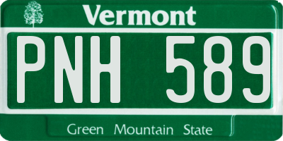 VT license plate PNH589