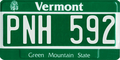 VT license plate PNH592