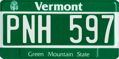 VT license plate PNH597