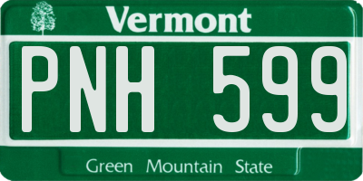 VT license plate PNH599