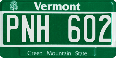 VT license plate PNH602