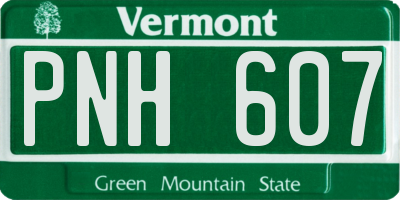 VT license plate PNH607