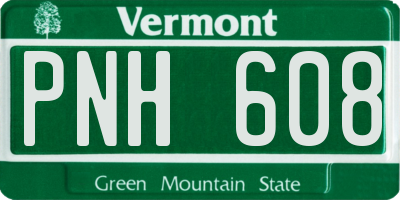 VT license plate PNH608