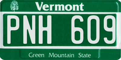 VT license plate PNH609