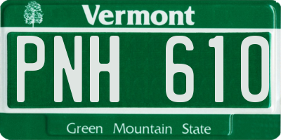 VT license plate PNH610