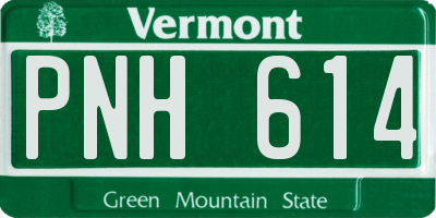VT license plate PNH614