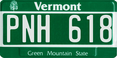 VT license plate PNH618