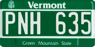 VT license plate PNH635