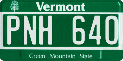 VT license plate PNH640