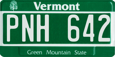 VT license plate PNH642
