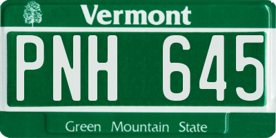VT license plate PNH645