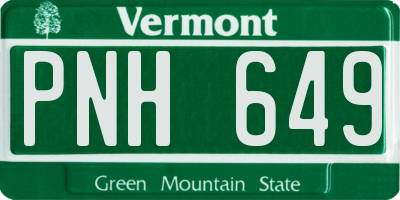 VT license plate PNH649
