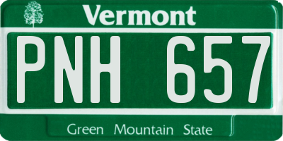 VT license plate PNH657