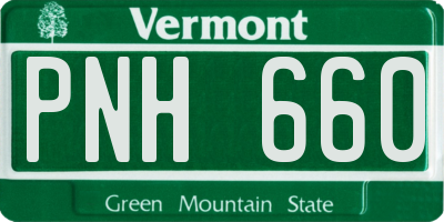 VT license plate PNH660