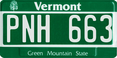 VT license plate PNH663