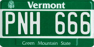 VT license plate PNH666