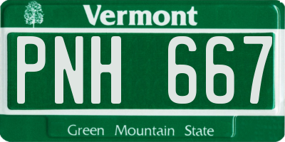 VT license plate PNH667