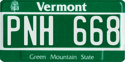VT license plate PNH668
