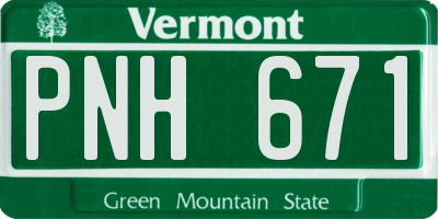 VT license plate PNH671