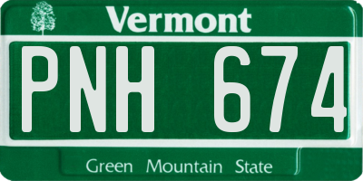 VT license plate PNH674