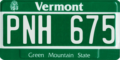 VT license plate PNH675
