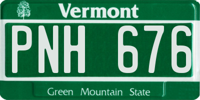 VT license plate PNH676