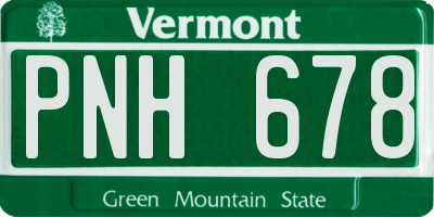 VT license plate PNH678