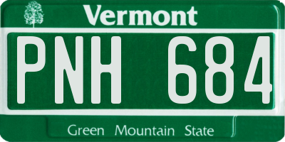 VT license plate PNH684