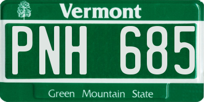 VT license plate PNH685